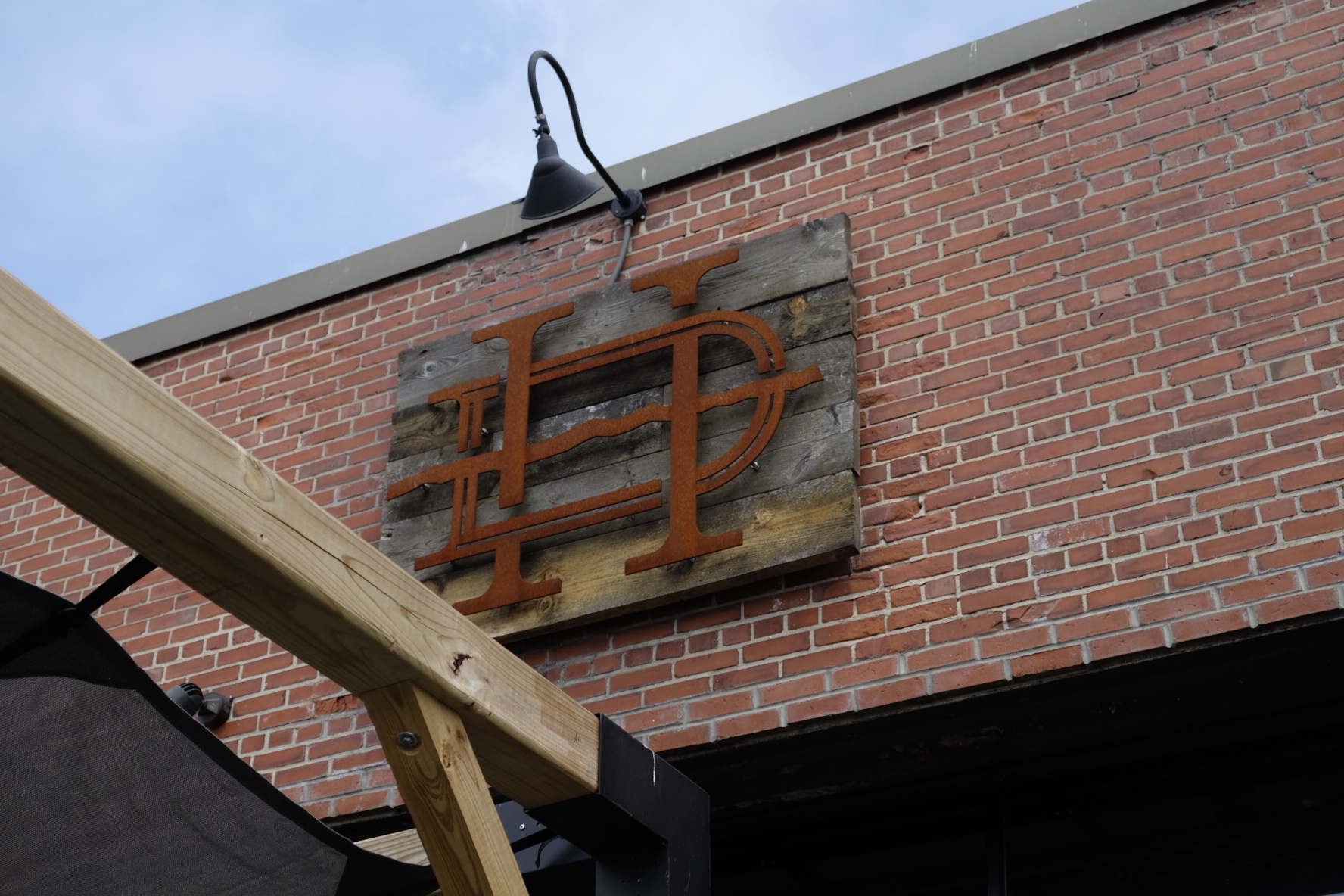 a close up of a brick building