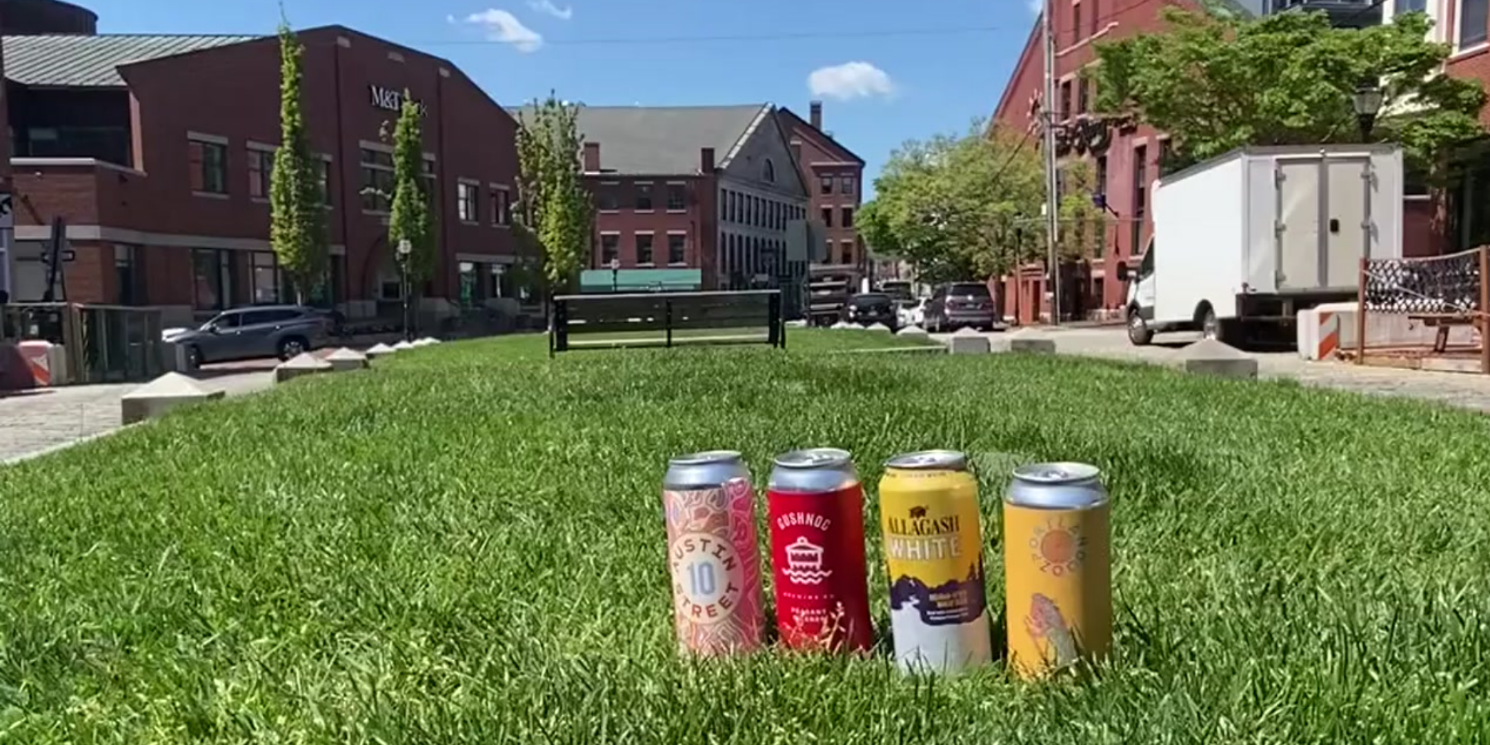 Beers in Boothby Square Portland, Maine