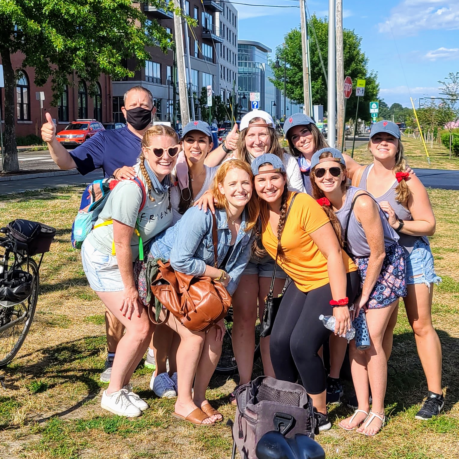 a group of people posing for the camera