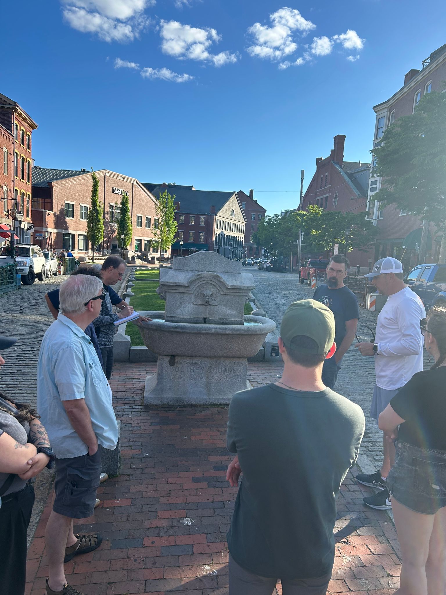 group on walking tour of portland maine