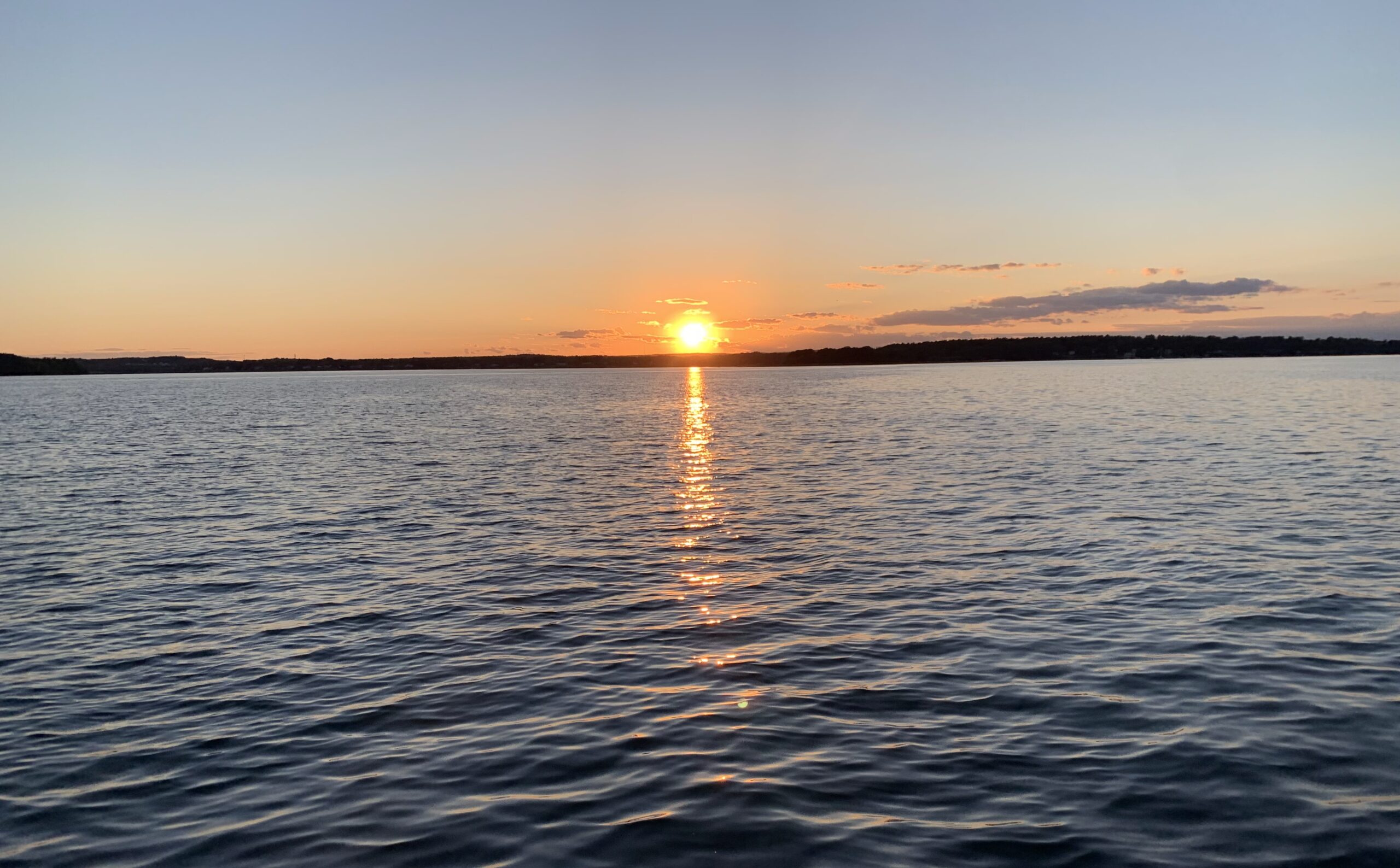 sunset over water in portland maine