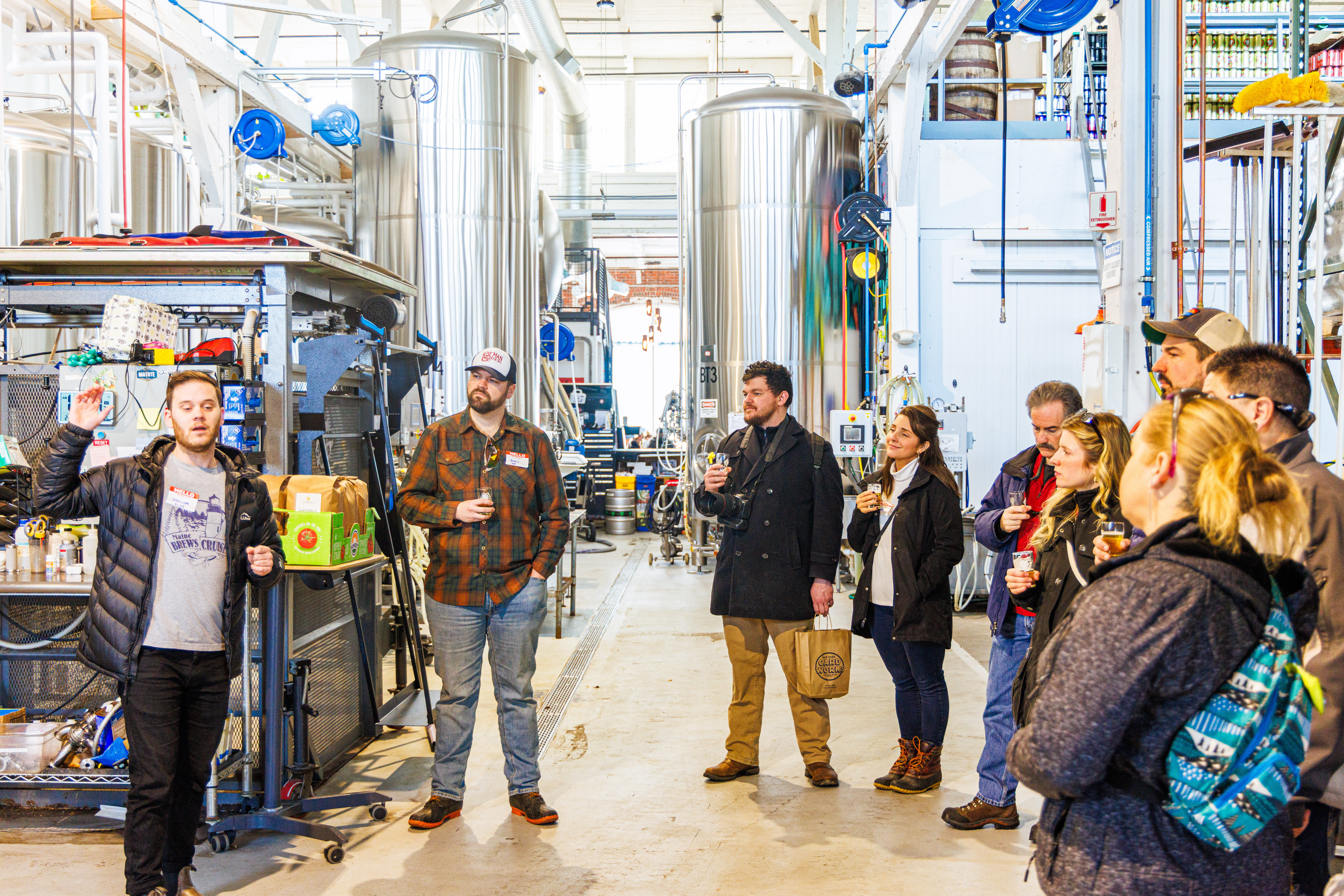 group on brewery tour with portland brews cruise