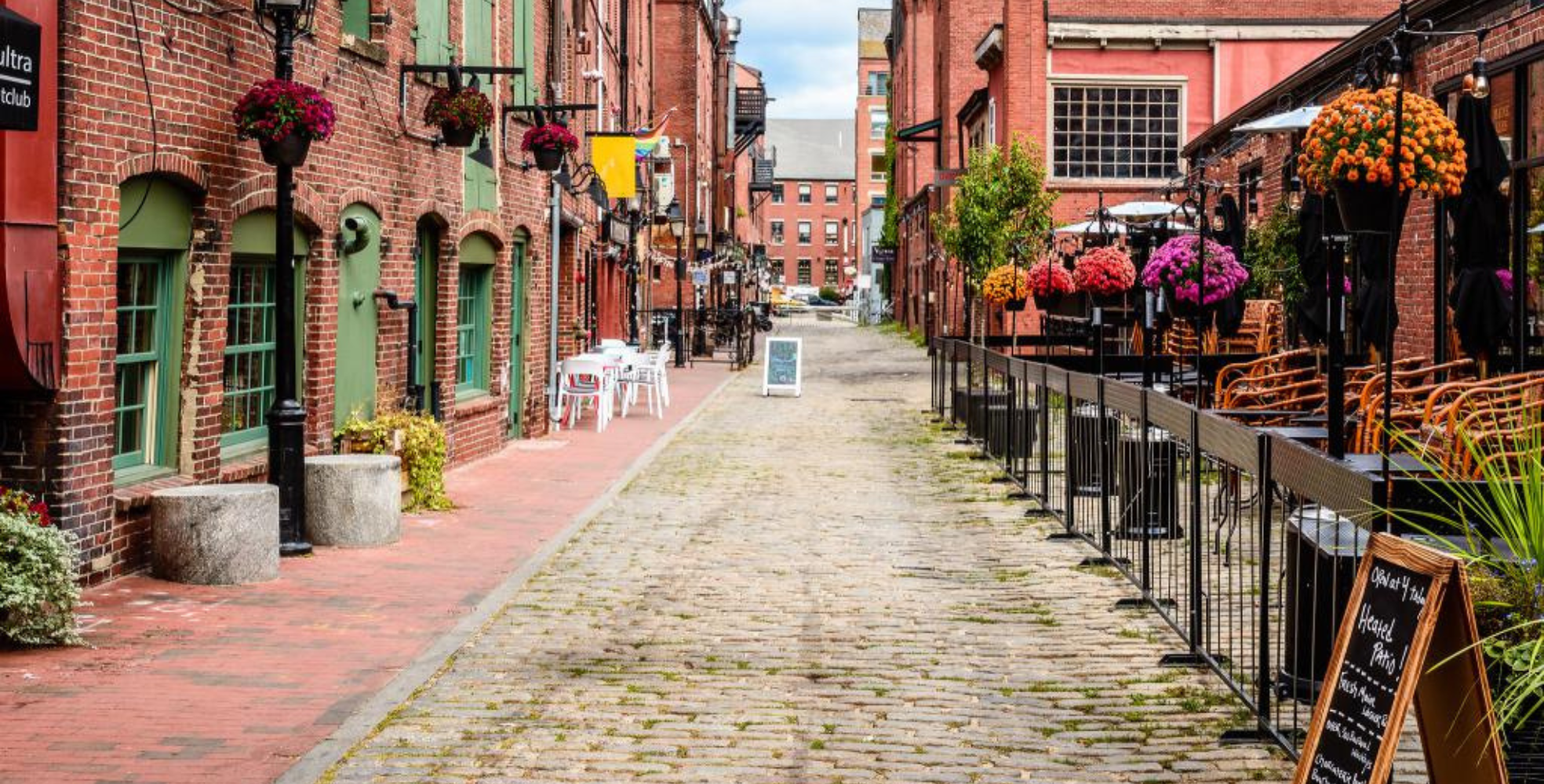 historic cobblestone street in portland maine