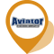 Orange location pin with 'Aviator Brewing Company' logo inside.